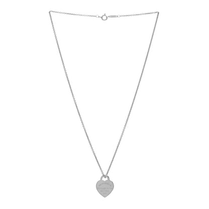 Tiffany Sterling Silver Small Return To Tiffany Heart Pendant Necklace 3 of 4