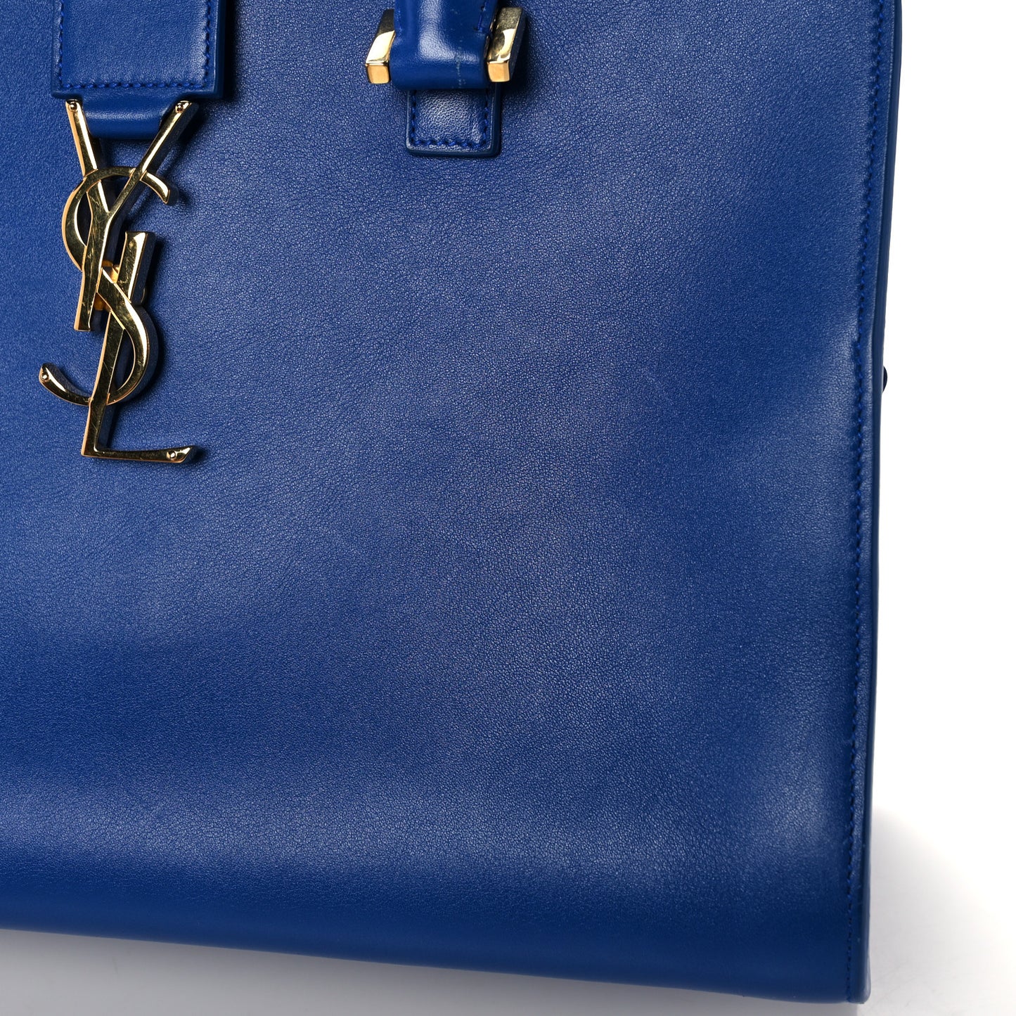 Calfskin Small Monogram Cabas Blue Majorelle