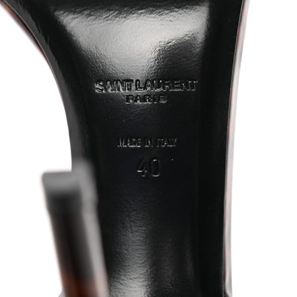 Saint Laurent Patent Calfskin Amber 105 Ankle Strap Sandals 40 Tortoiseshell 6 of 12