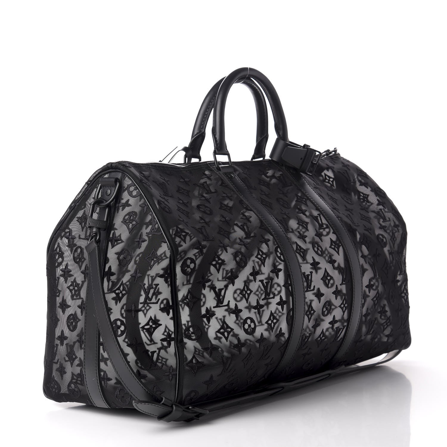 Louis Vuitton Monogram See Through Keepall Bandouliere 50 Black 2 of 11