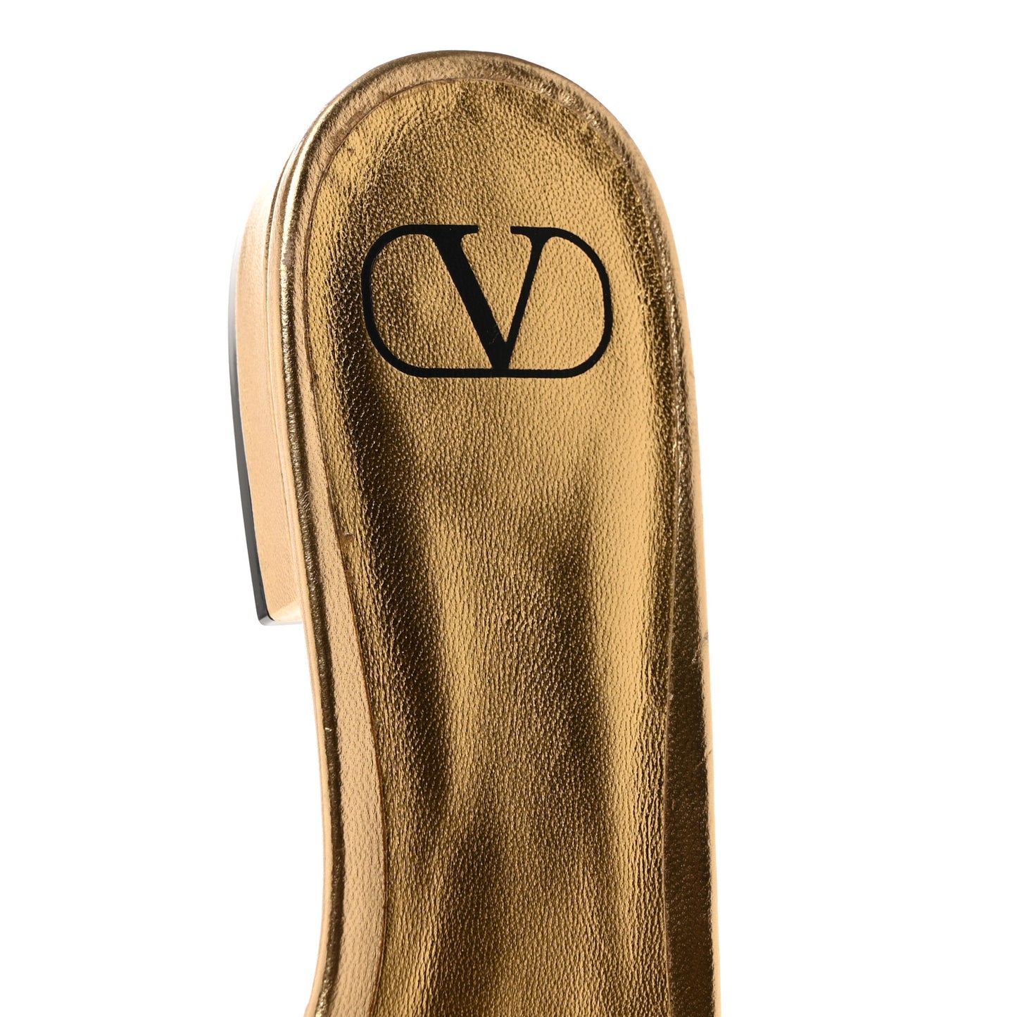 Metallic Nappa One Stud 20mm Slide Sandals 39.5 Antique Brass