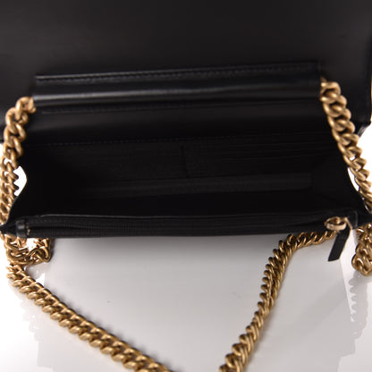 Chanel Caviar Quilted Boy Wallet On Chain WOC Black 5 of 13