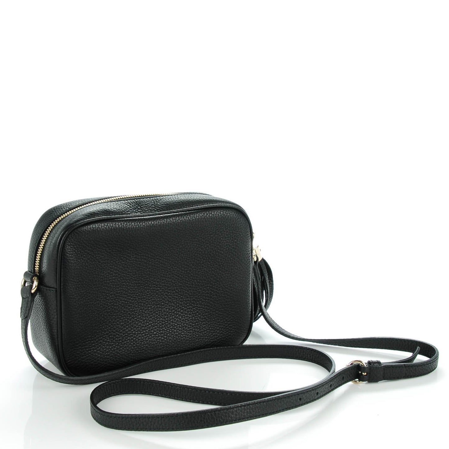 Pebbled Calfskin Small Soho Disco Bag Black