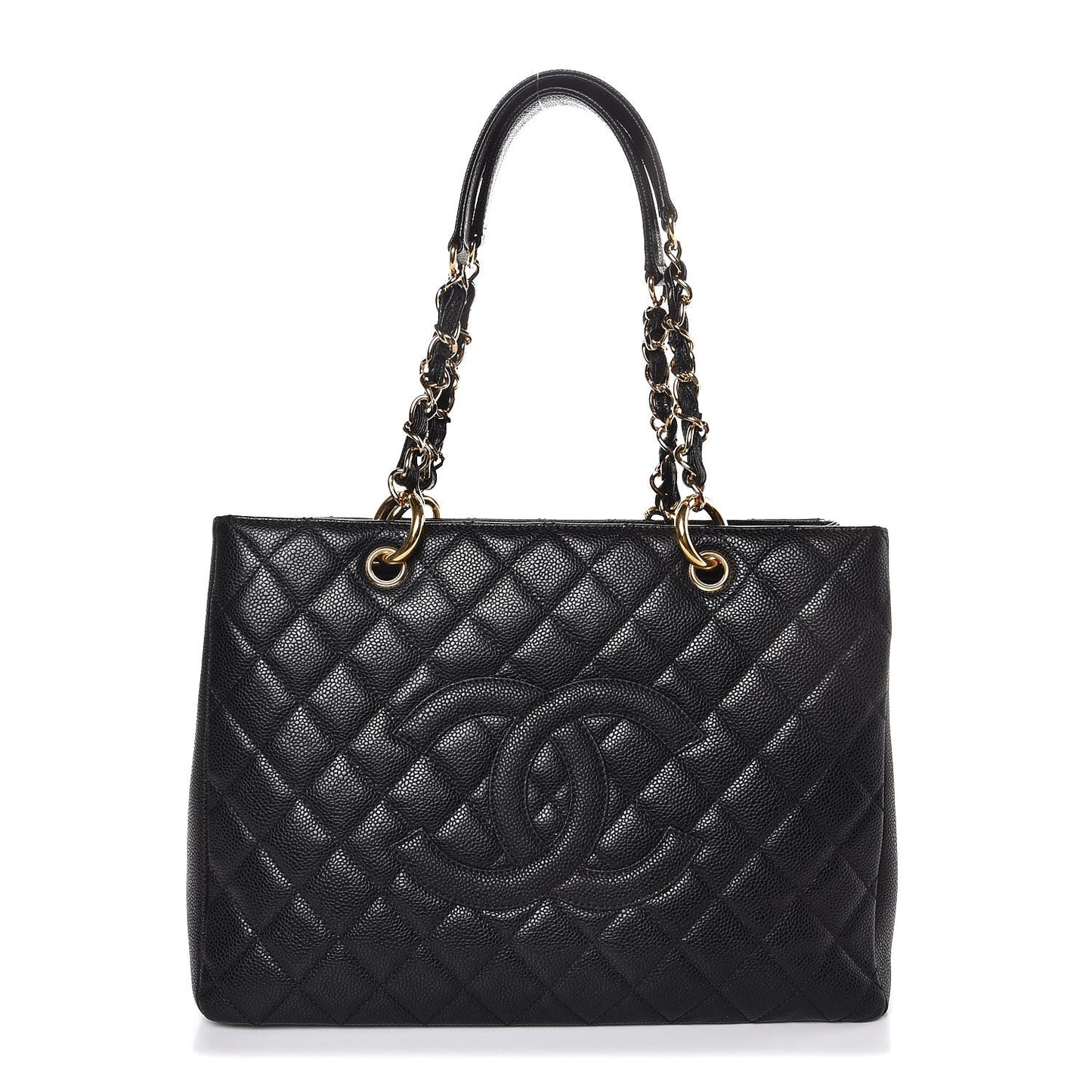 Caviar Quilted Grand Shopping Tote GST Black