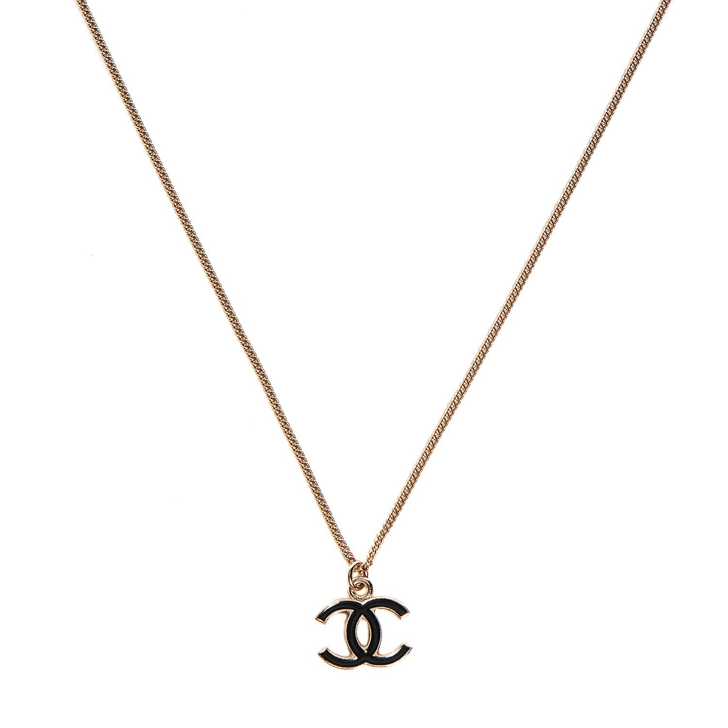Chanel Enamel CC Necklace Black 1 of 4