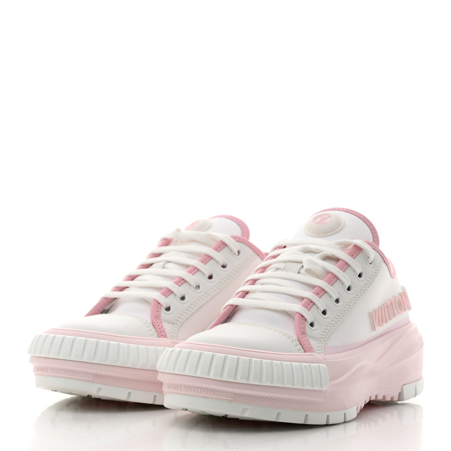 Louis Vuitton Canvas LV Squad Sneakers 37 White Pink 3 of 8