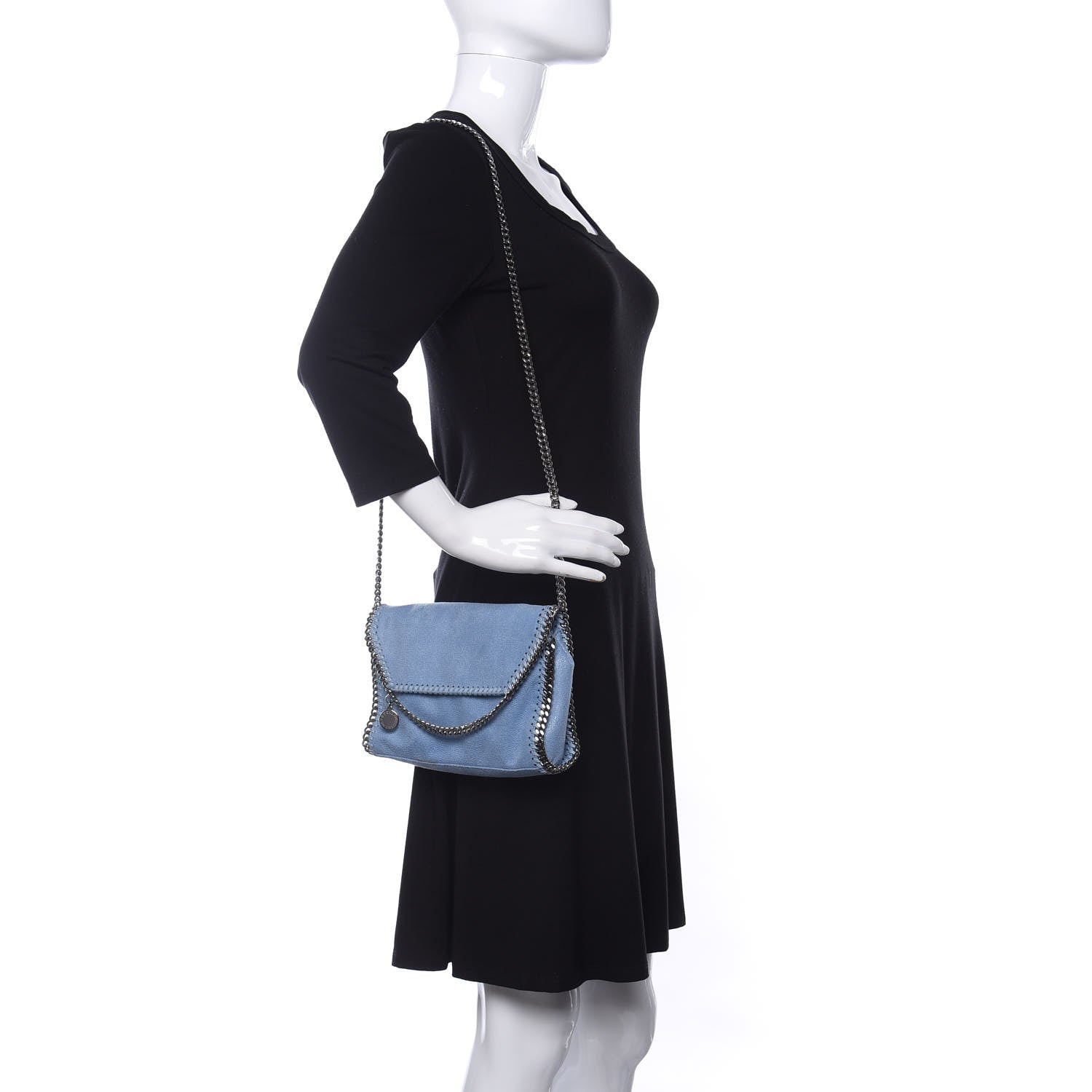Stella McCartney Shaggy Deer Mini Falabella Shoulder Bag Light Blue 2 of 9