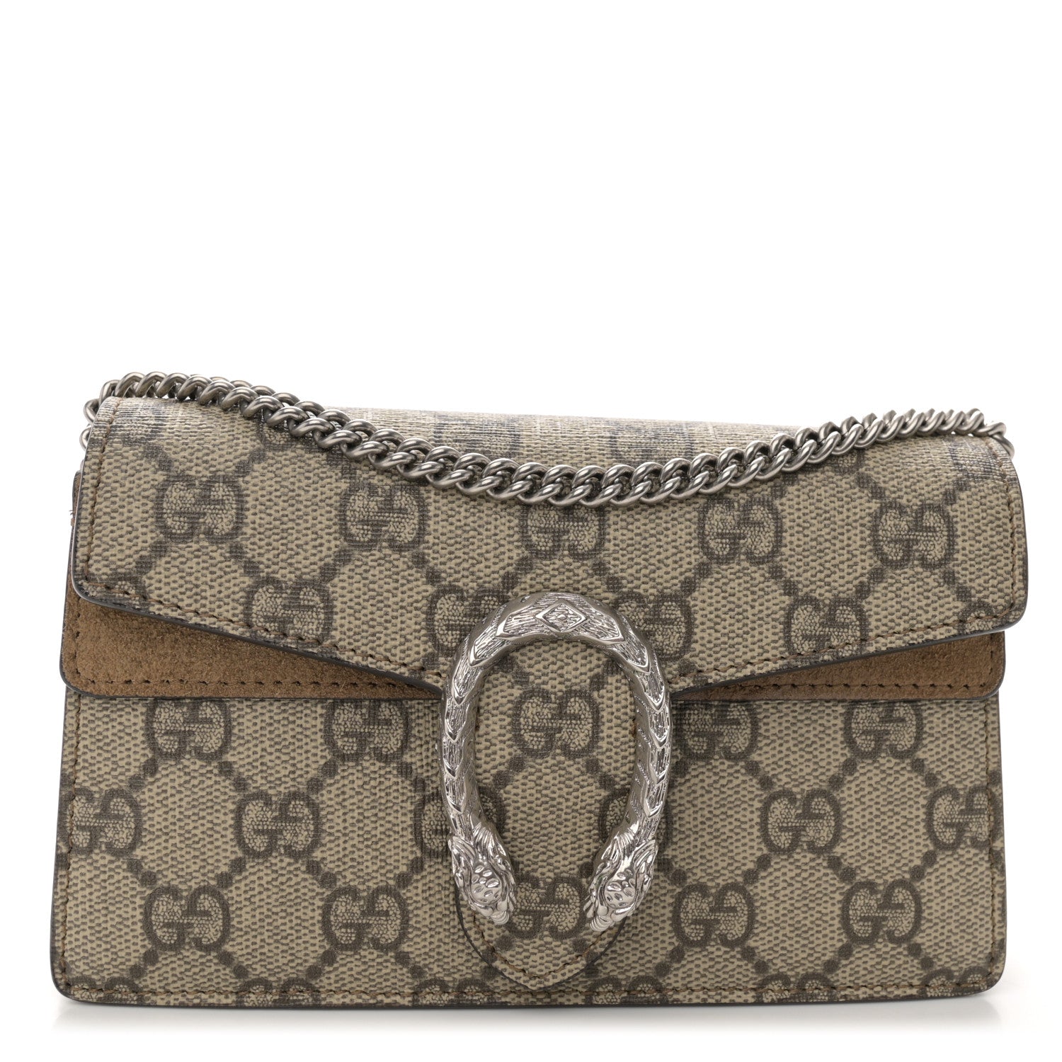 Gucci GG Supreme Monogram Super Mini Dionysus Shoulder Bag Taupe 1 of 10
