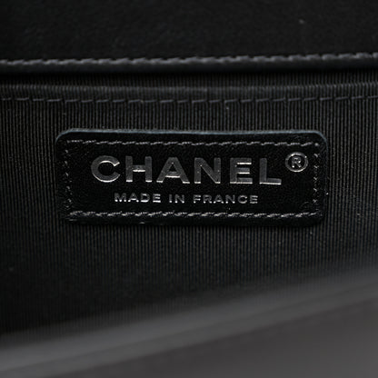 Chanel Calfskin Chevron Quilted Medium Boy Flap Black 6 of 11