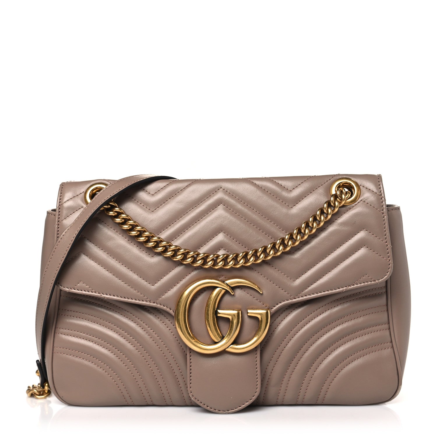 Gucci Calfskin Matelasse Medium GG Marmont Shoulder Bag Porcelain Rose 1 of 9