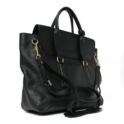 3.1 Phillip Lim Textured Calfskin Large Pashli Satchel Black 2 of 8