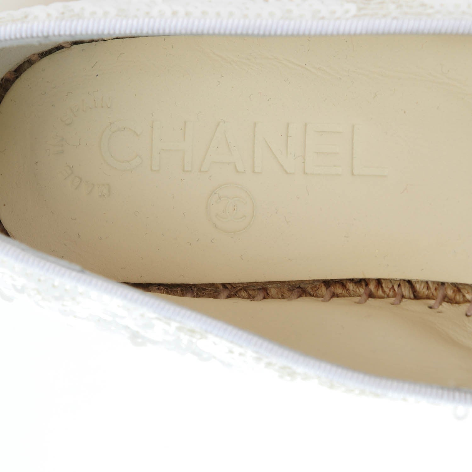 Chanel Patent Sequin CC Espadrilles 35 White 8 of 8
