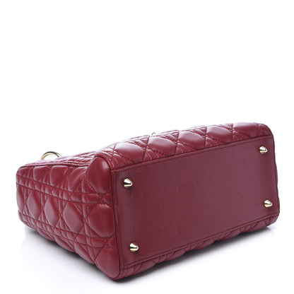 Christian Dior Lambskin Cannage Medium Lady Dior Red 5 of 10