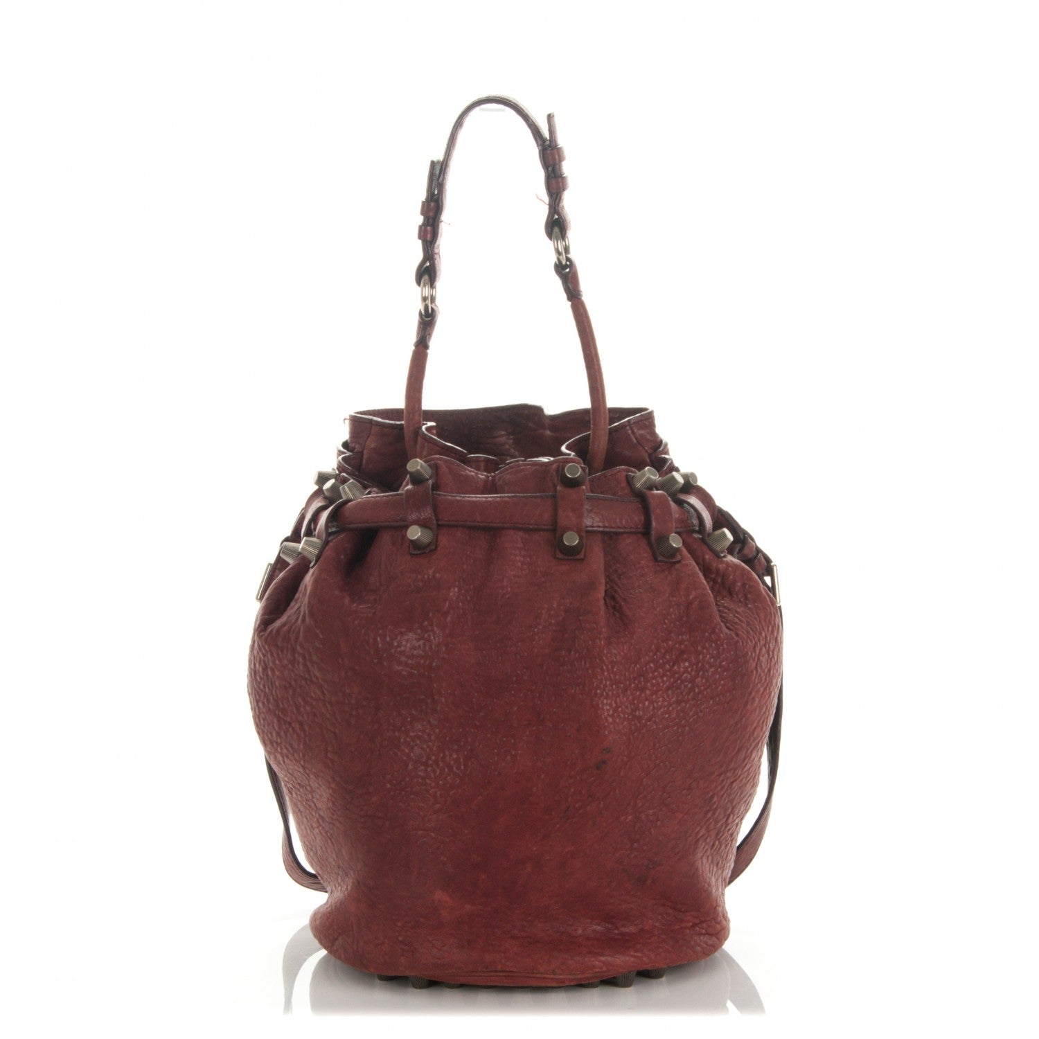 Alexander Wang Pebbled Lambskin Diego Bucket Brick Silver Hardware 1 of 6
