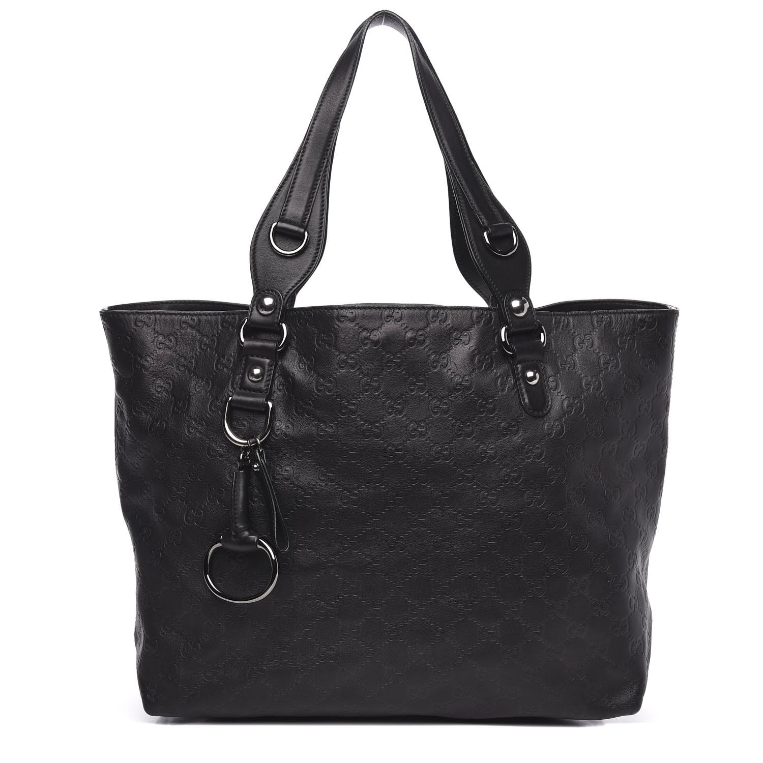 Gucci Guccissima Medium Icon Bit Tote Black 1 of 11