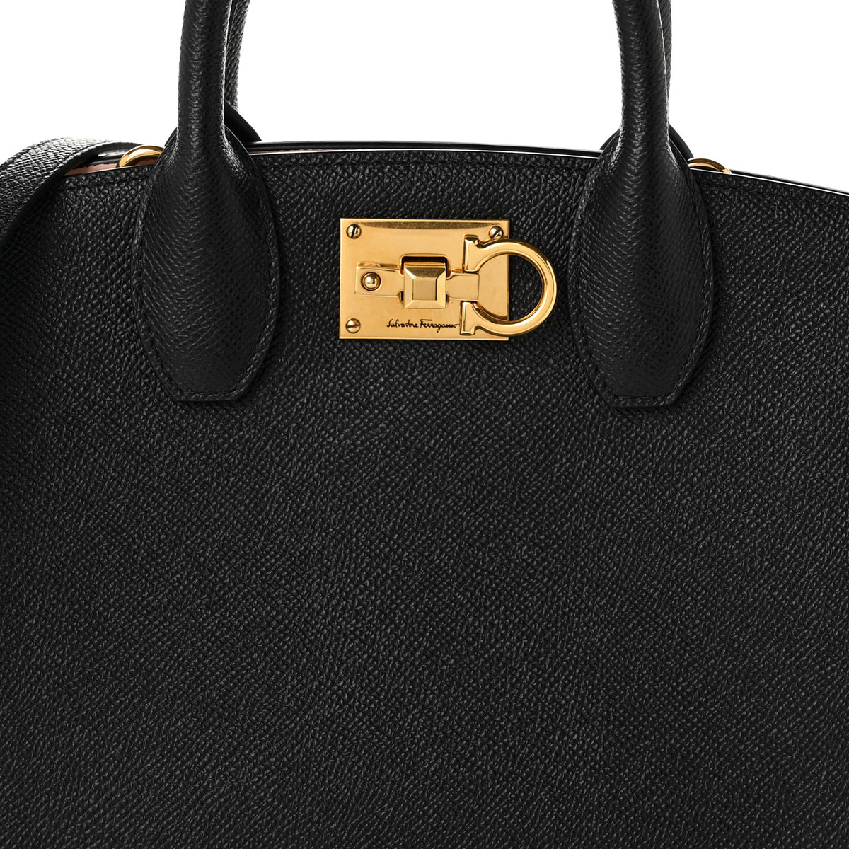 Salvatore Ferragamo Calfskin Small The Studio Box Bag Black 6 of 8