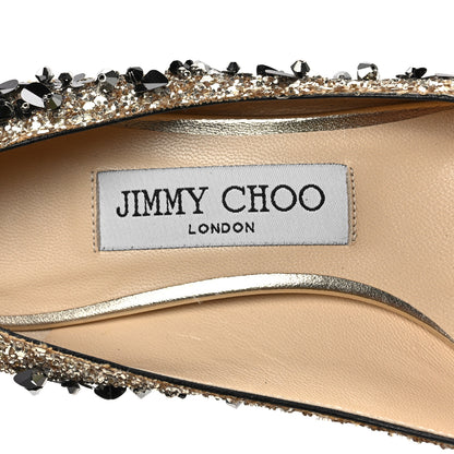 Jimmy Choo Glitter Embellished Romy 40 Pointy Toe Pumps 36 Black Gold 7 of 7