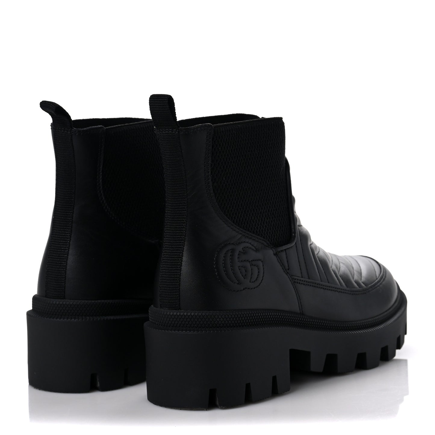 Calfskin Nappa Matelasse Frances Chelsea Boots 36 Black