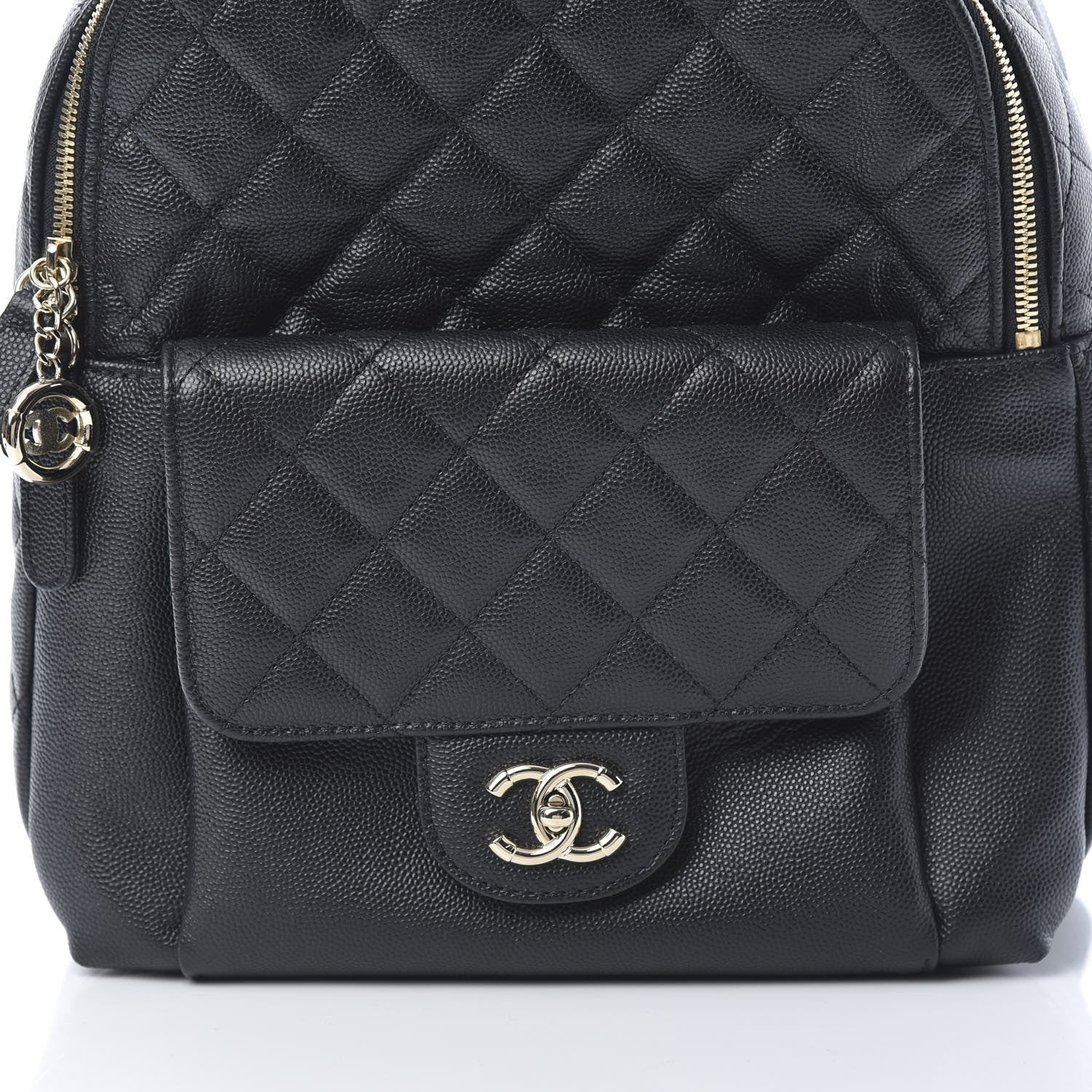 Chanel Caviar Quilted Medium Zip Around Backpack Black 7 of 9