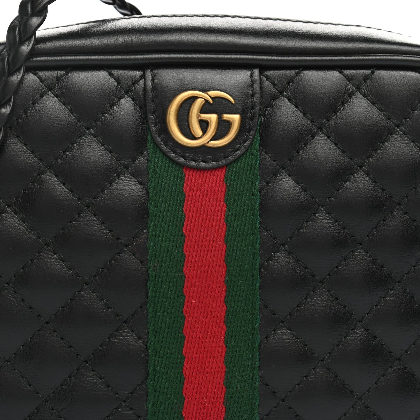 Calfskin Trapuntata Web Mini GG Shoulder Bag Black