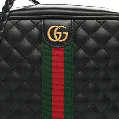Gucci Calfskin Trapuntata Web Mini GG Shoulder Bag Black 8 of 11