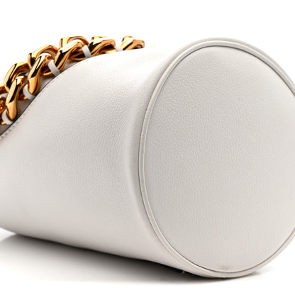 Versace Grained Calfskin La Medusa Drawstring Bucket Bag Optical White 9 of 11