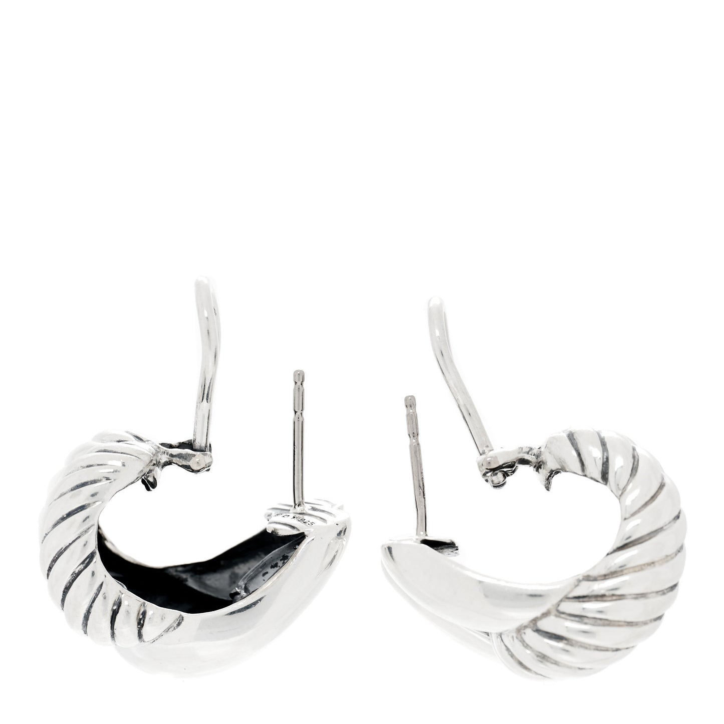 Sterling Silver Single Loop Labyrinth Earrings