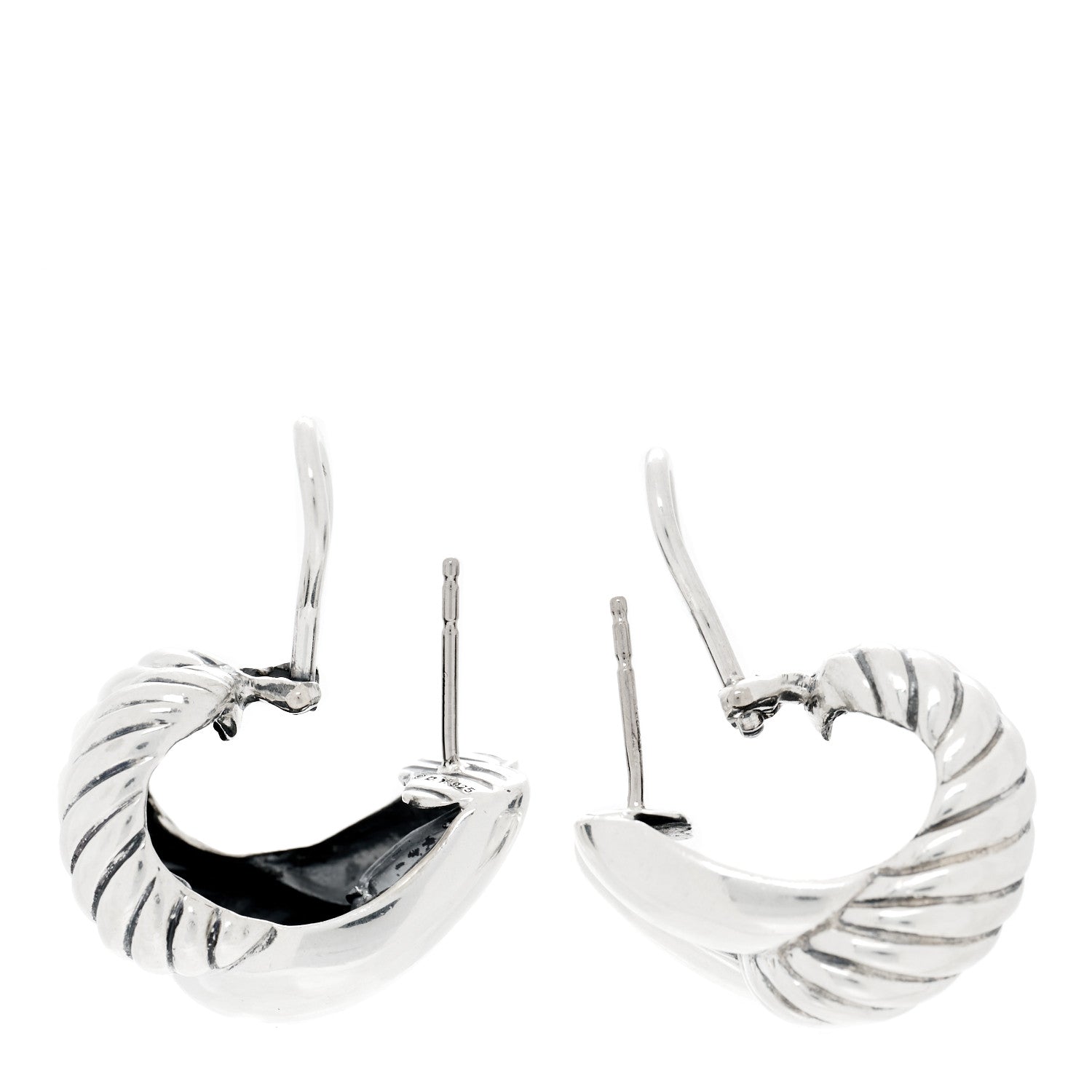 David Yurman Sterling Silver Single Loop Labyrinth Earrings 3 of 5