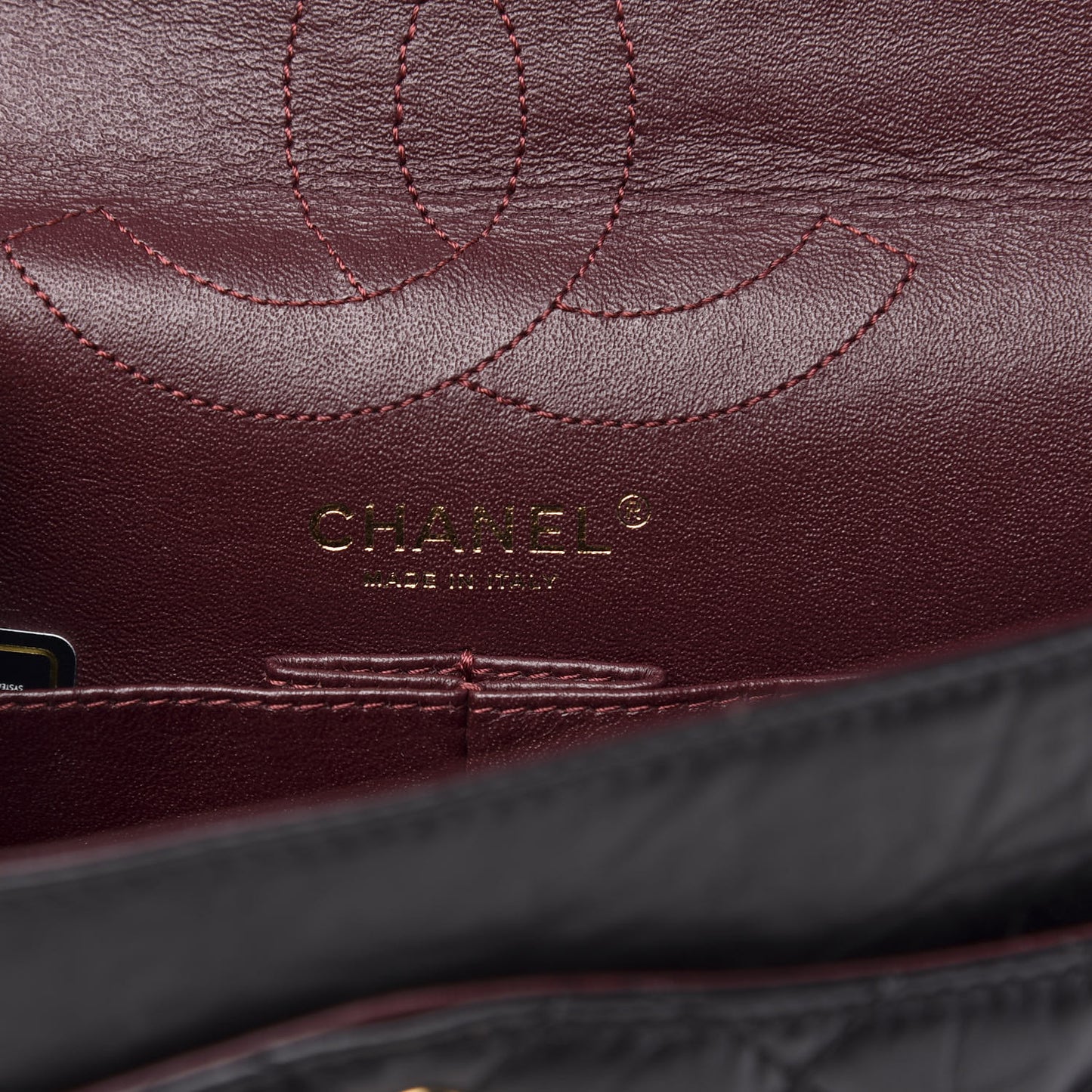 Aged Calfskin Quilted 2.55 Reissue 226 Flap Black