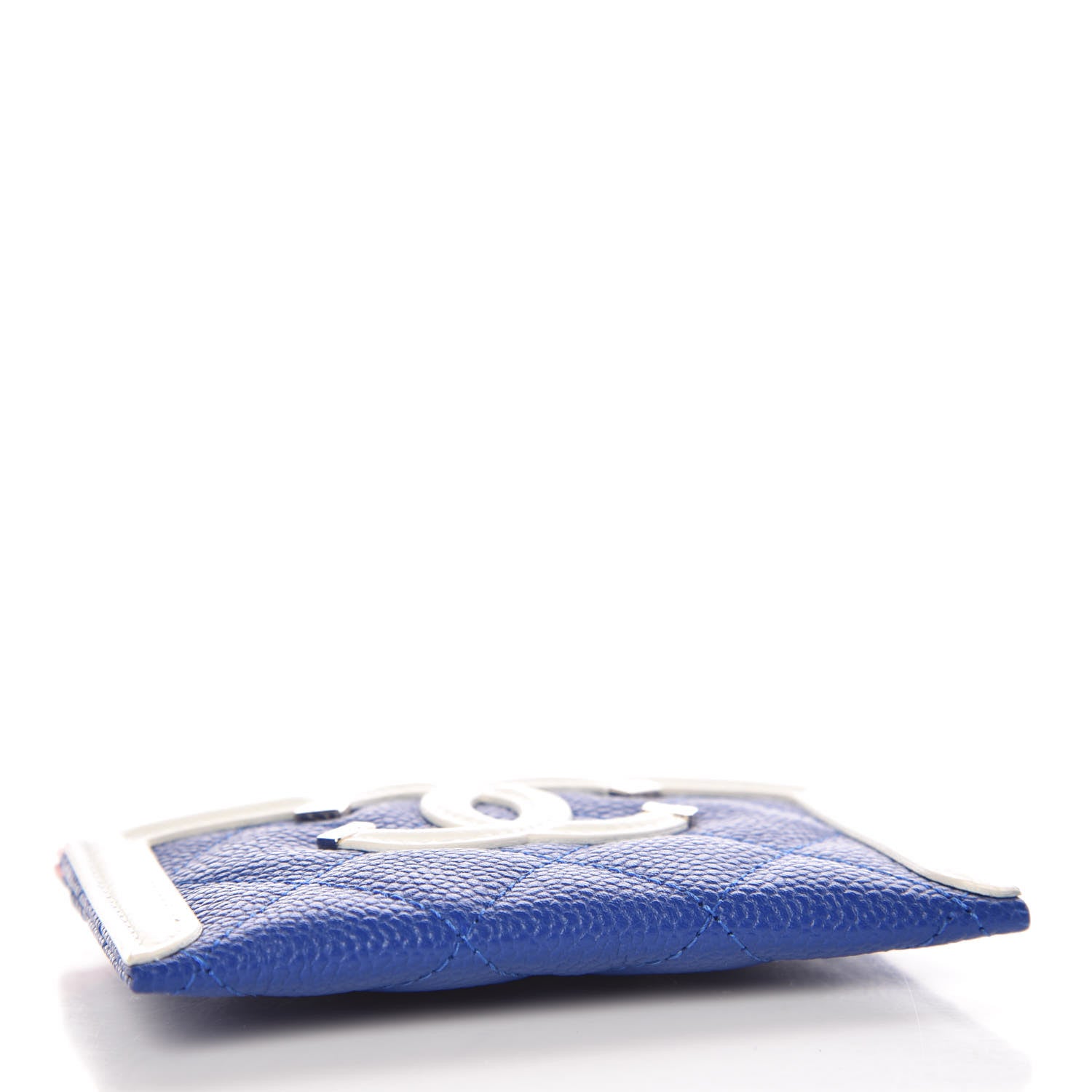 Chanel Caviar Quilted Filigree Card Holder Blue White Red 4 of 10