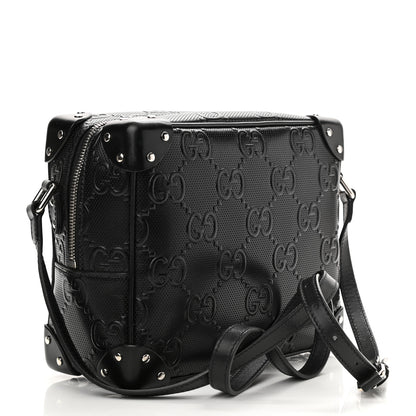 Gucci Calfskin GG Tennis Embossed Square Messenger Bag Black 3 of 8
