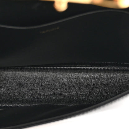 Celine Shiny Calfskin Triomphe Crystals Chain Shoulder Bag Black 5 of 12