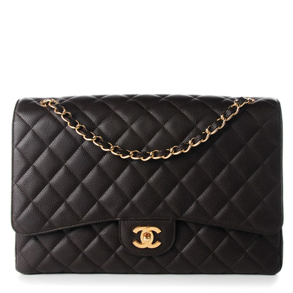 Chanel Caviar Quilted Maxi Single Flap Brown 1 of 9