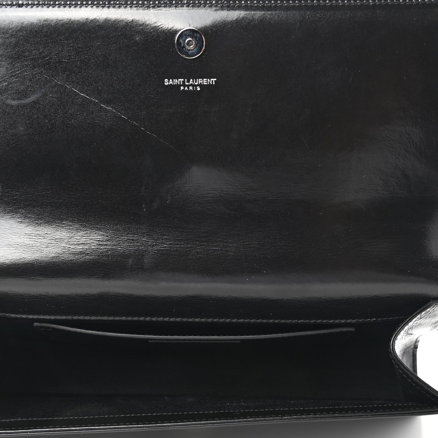 Saint Laurent Ribbed Calfskin Opium Monogram Clutch Black 4 of 8