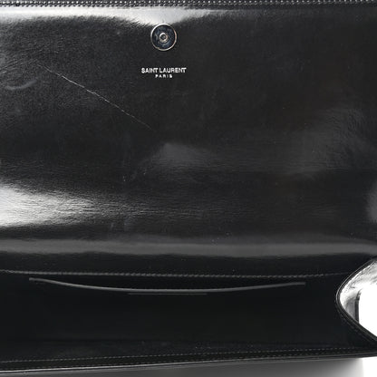 Saint Laurent Ribbed Calfskin Opium Monogram Clutch Black 4 of 8