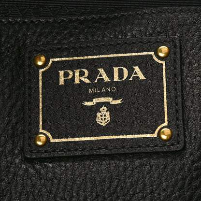 Prada Vitello Daino Side Zip Tote Black 6 of 8