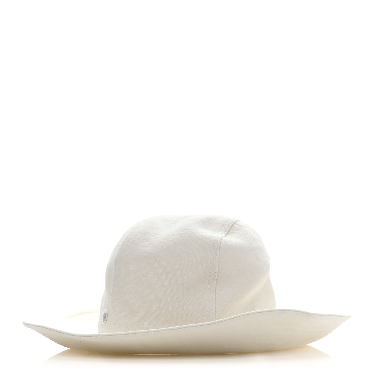 Hermes Linen Colette Hat 57 Warm White 1 of 10