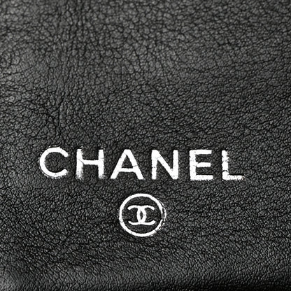 Chanel Striated Patent Calfskin Quilted Yen Wallet Black 5 of 8