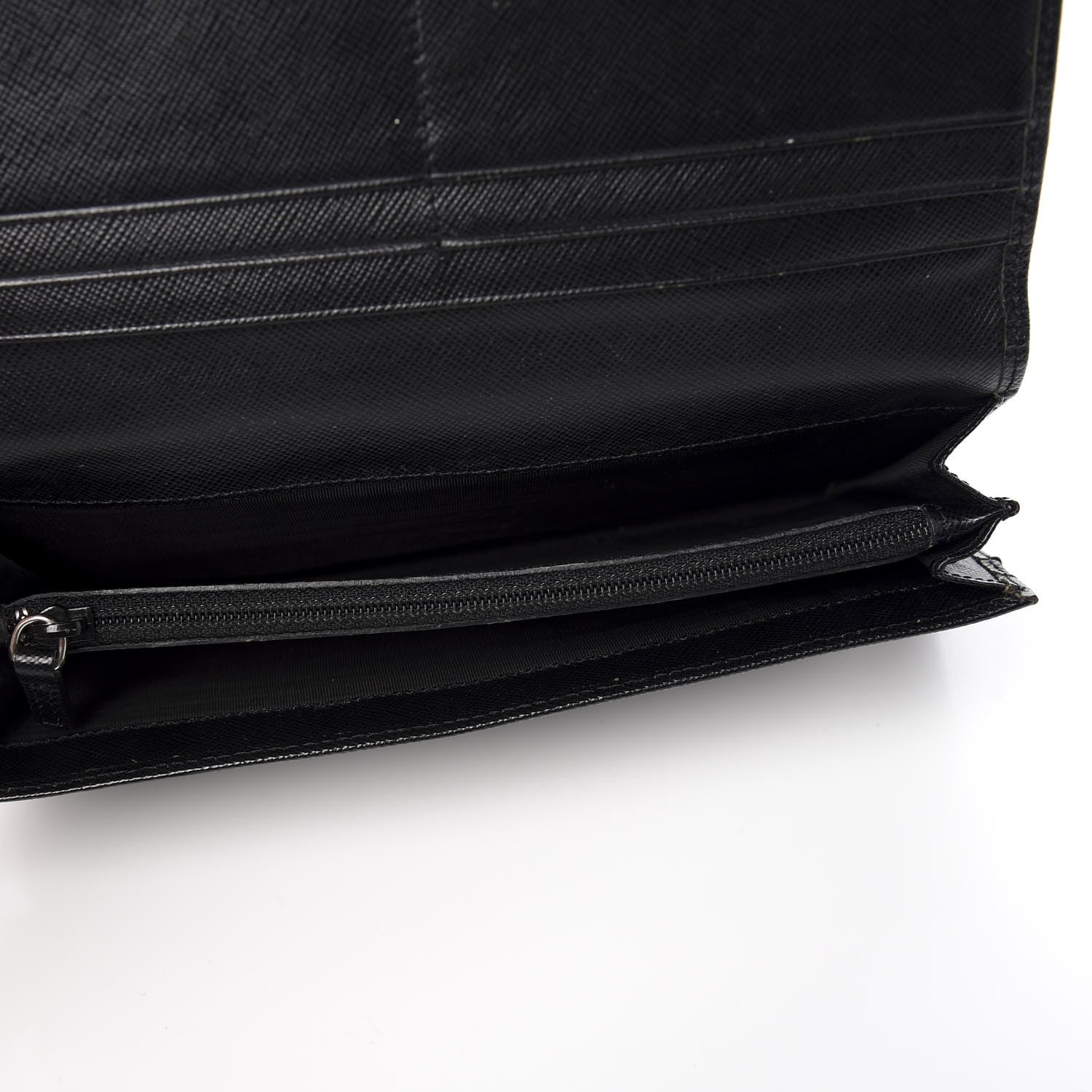 Prada Saffiano Continental Flap Wallet Black 4 of 10