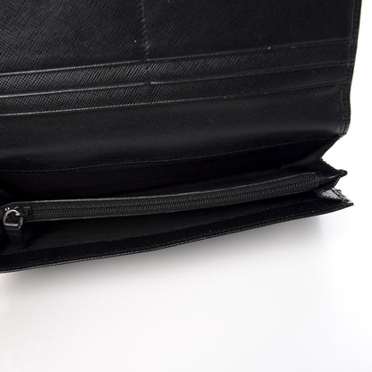 Prada Saffiano Continental Flap Wallet Black 4 of 10