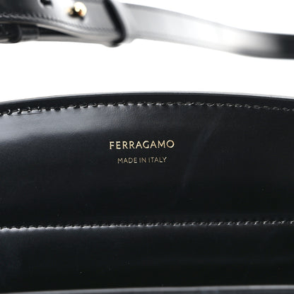 Salvatore Ferragamo Calfskin Pony Hair Hug Shoulder Bag Beige Testo Di Moro Black 6 of 10