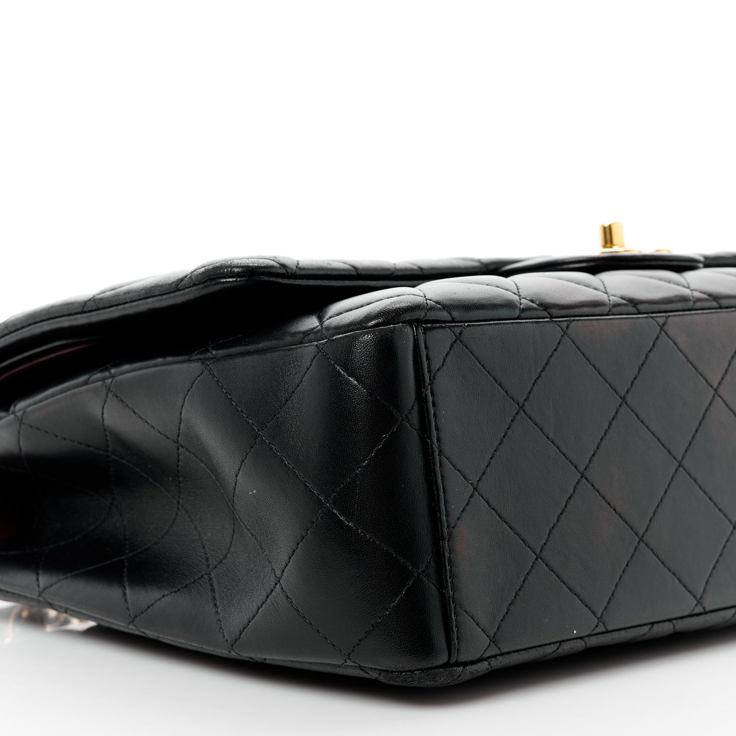 Lambskin Quilted Maxi Double Flap Black