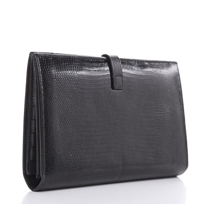 Celine Lizard Calfskin Large Multifunction Strap Wallet Black 3 of 14