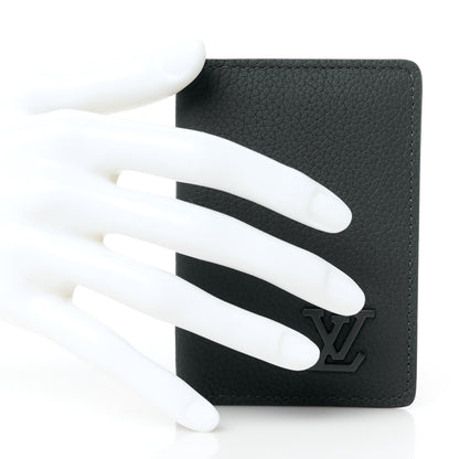 Louis Vuitton Grained Calfskin Aerogram Pocket Organizer Navy Blue 2 of 7