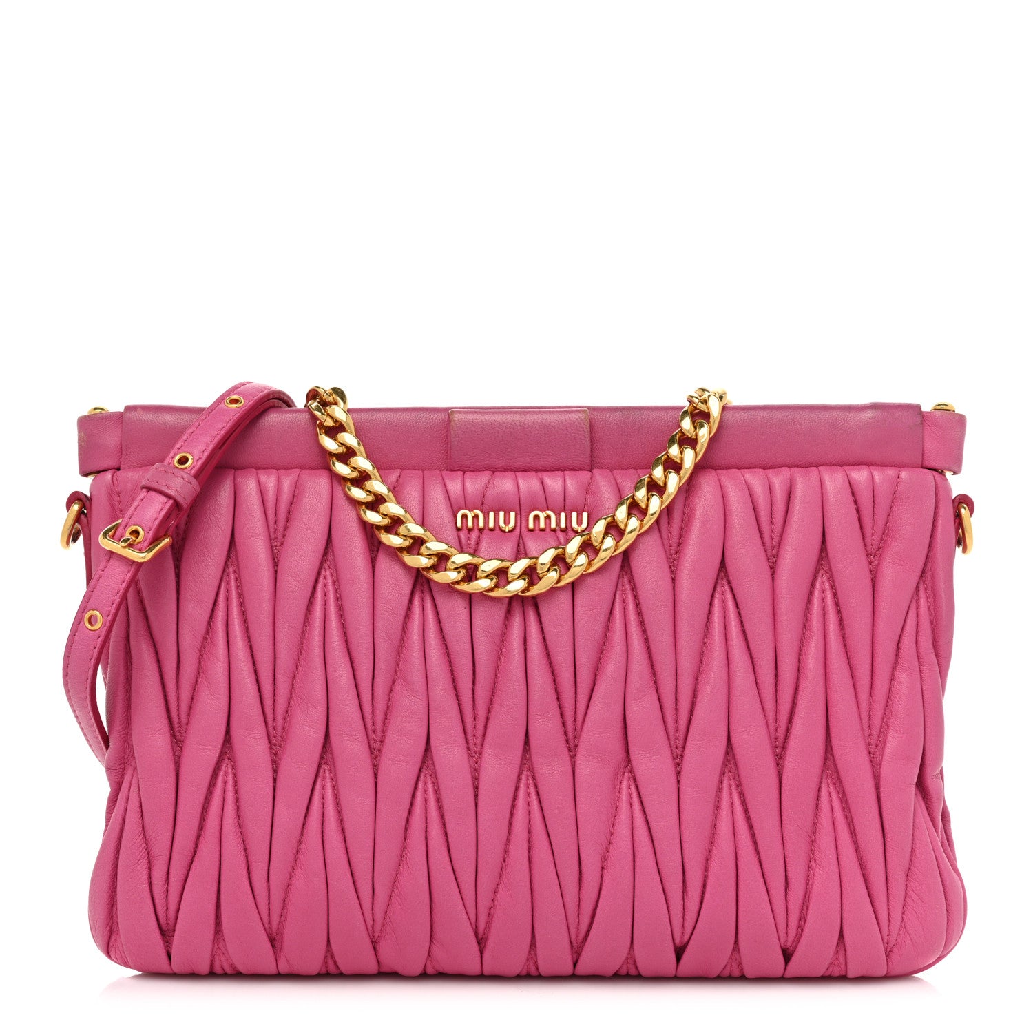 Miu Miu Nappa Matelasse Crossbody Peonia 1 of 11
