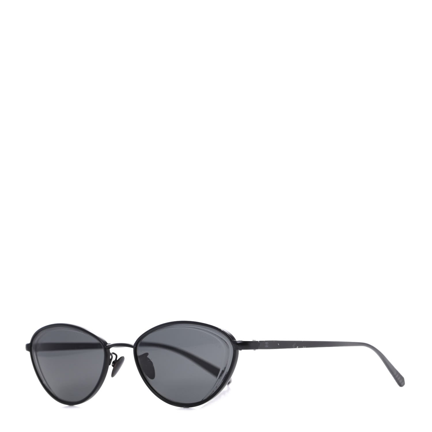 Chanel Metal Cat Eye Sunglasses 4255 Black 1 of 8