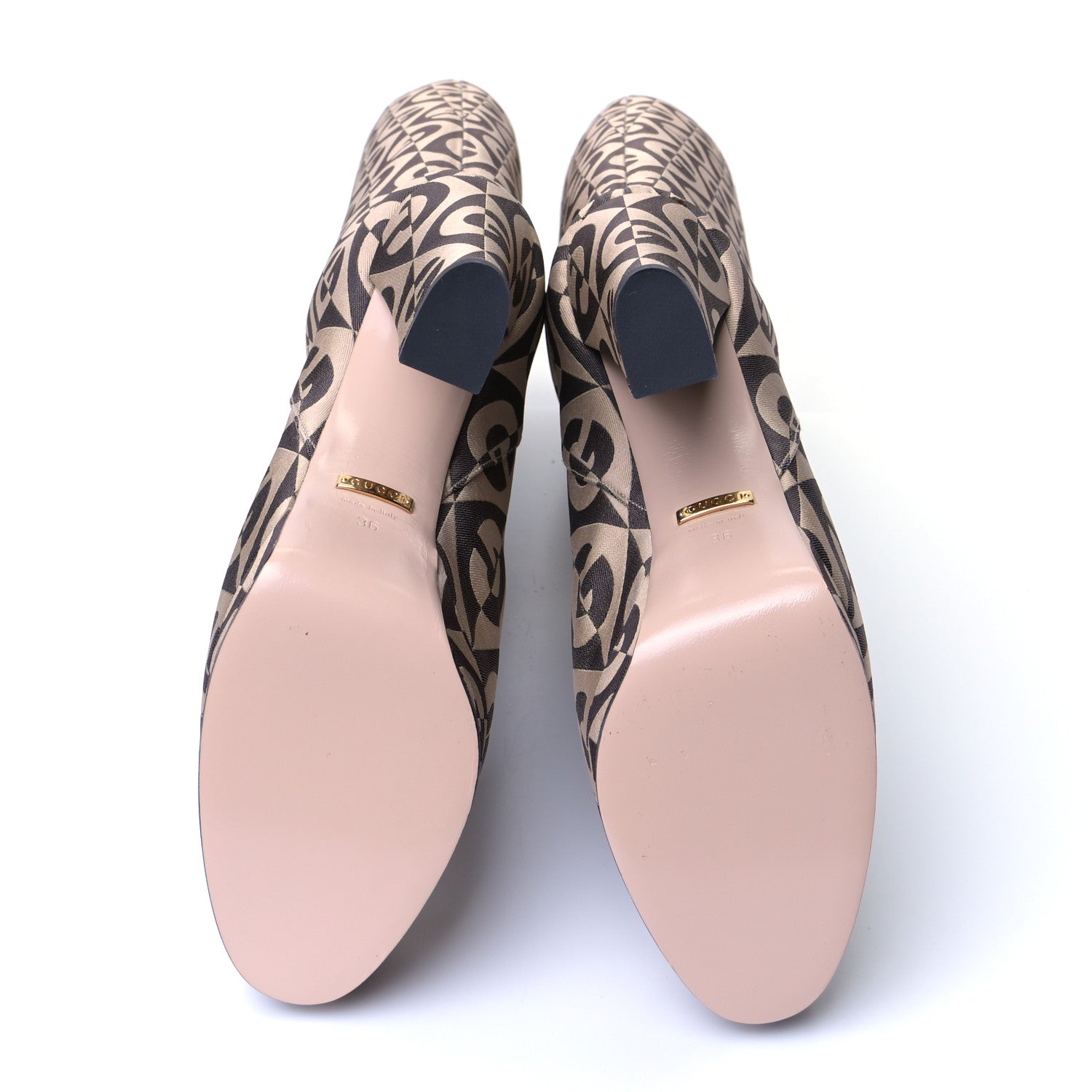 Gucci Fabric G Rhombus Print Platform Boots 36 Beige Cocoa 6 of 7