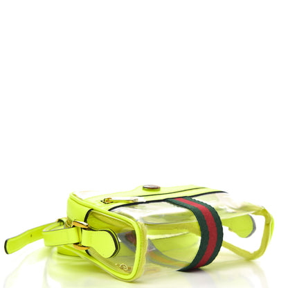 Gucci Vinyl Web Mini Ophidia Transparent Shoulder Bag Yellow Fluo 4 of 8