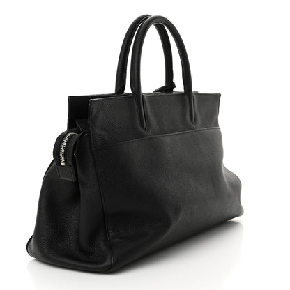 Saint Laurent Grained Calfskin Medium Cabas Rive Gauche Black 3 of 20