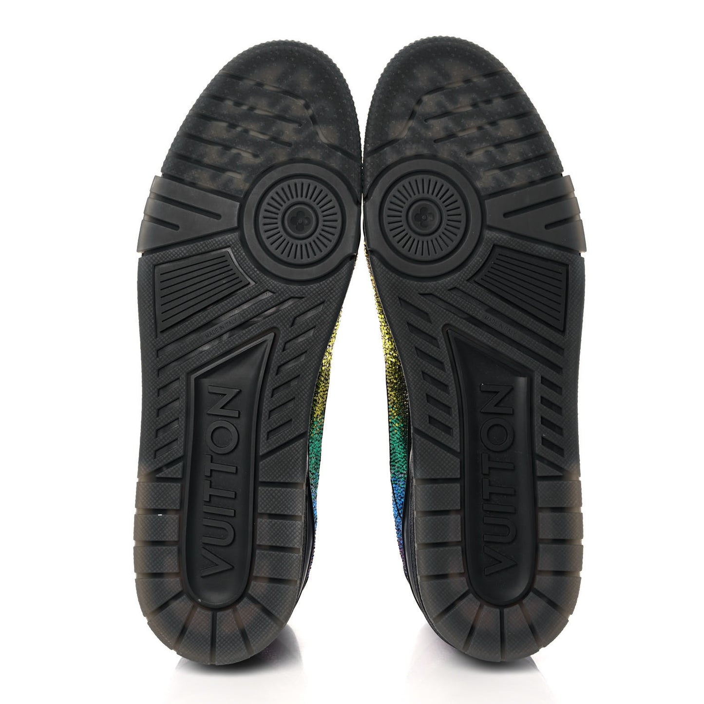 Crystal Mens LV Trainer Sneakers 13 Black